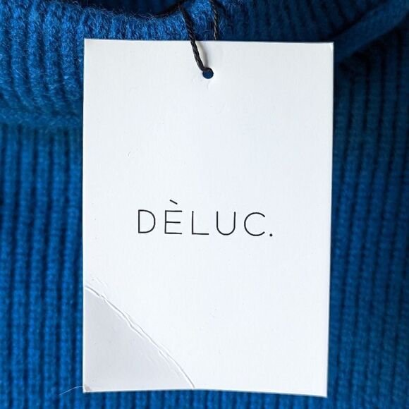 DeLUC Cropped Knit Turtleneck Vest Petrol Blue Sz S | Fall Layering Piece NWT - Picture 8 of 11